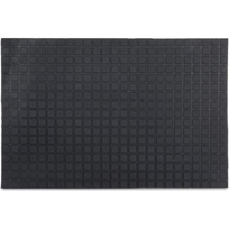 Paillasson 60 x 40 cm Tapis de Sol antidérapant Caoutchouc Tapis entrée intérieur extérieur Noir (1/5)