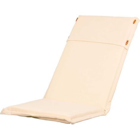 Marvin Cuscino per Poltrona Sedia Sdraio Relax SEDIVA da Giardino Esterno Tessuto Resistente Imbottito Reclinabile Sfoderabile ALTO ECRU' (1/2)