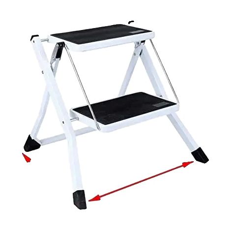 Taburete plegable compacto, con características de seguridad antideslizantes y 2 escalones (mini). (1/2)