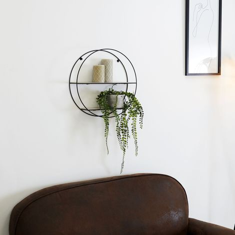 Étagère Murale Design "2 Niveaux" 40cm Naturel (1/4)
