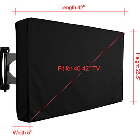 Couverture de télévision extérieure, étanche à l'eau et à la poussière, protection de télévision, couvercle inférieur de poche pour télécommande, pour TV LED LCD Plasma, 40"-42"