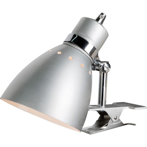 Lampada da tavolo con morsetto argento, soggiorno, sala da pranzo, illuminazione, lettura, faretto, lampada orientabile