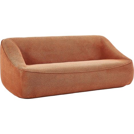 Canapé 3 places en tissu texturé terracotta KIREBA (1/5)