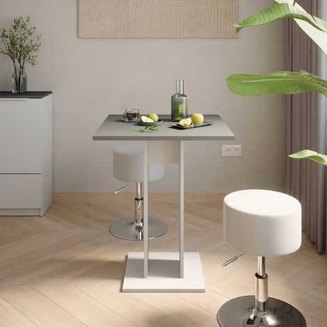 Esstisch Set Repose, Weiß/Anthrazit, 65 x 65 cm mit 2 Hockern, Vicco
