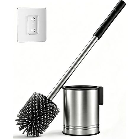 Brosse Toilettes WC Silicone et Acier Inoxydable: Argenté (1/5)