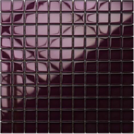 Ilcom – Mosaïque intérieure en verre 30 x 30 cm – Couleur aubergine – Pose murale facile à découper – Résistante aux hautes températures (1/4)
