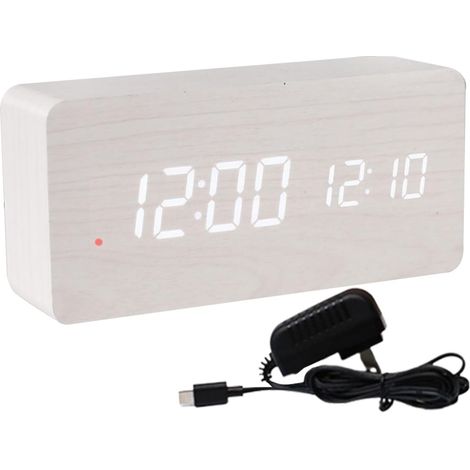 Horloge LED Numérique Bois - Affichage électronique de l'heure (1/5)