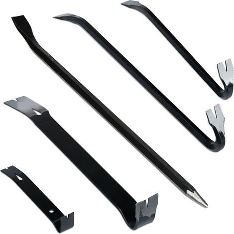 Pied-De-Biche Lot De 5 Pièces, Levier Hexagonal, Grand Arrache-Clou, En Acier, Noir (1/4)