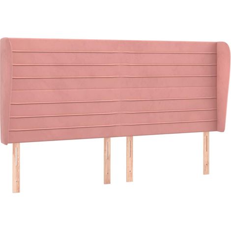 Maison Exclusive - Cabecero con orejas de terciopelo rosa 203x23x (1/5)