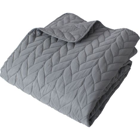Couvre lit en microfibre dessin par ultrason Gris clair 240x220 cm