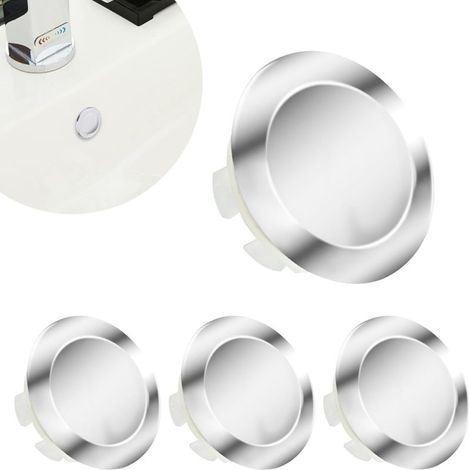 Anneau décoratif pour trop-plein de lavabo (4 pièces), cache-trop-plein rond pour évier de cuisine (1/5)
