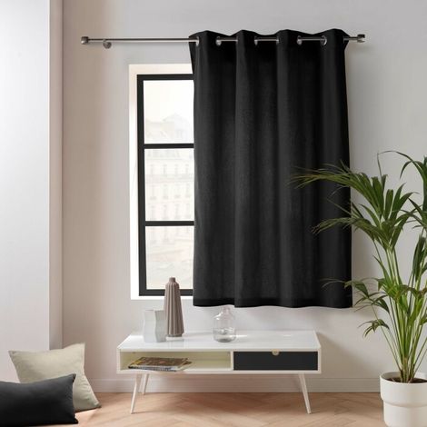 Rideau Petite Hauteur 135 x 180 cm – Coton/Polyester – Twily Noir