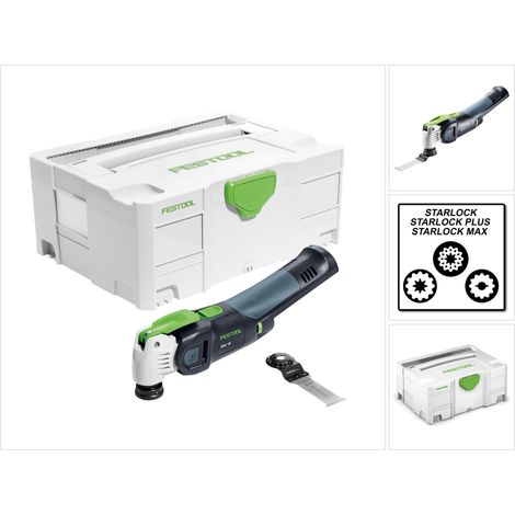 Festool – Outil oscillant sans fil 18V – Moteur Brushless – Porte-outils StarlockMax – Pour coupes précises dans bois, métal et composites – Coffret SYSTAINER - OSC 18 LI E (1/8)