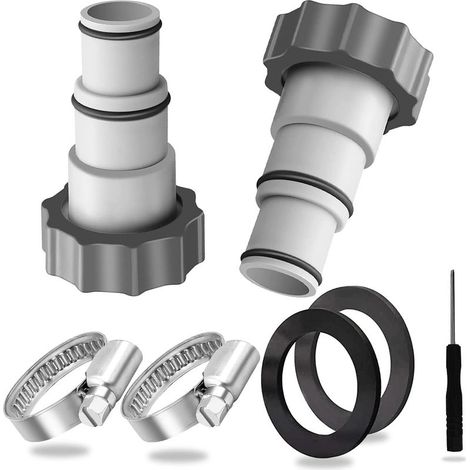 Adaptateur Tuyau Piscine 32 38,2 Pièces Adaptateur Piscine Intex 32 38,Adaptateur Piscine 38mm,Raccord Tuyau Piscine Intex,Adaptateur Tuyau Pompe Piscine. (1/4)