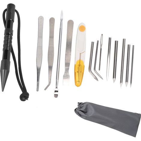 Set mit 14 Paracord-Nadeln, DIY-Armbandflechtset, Seilnähwerkzeug, schwarz, 14-teiliges Set (1/5)