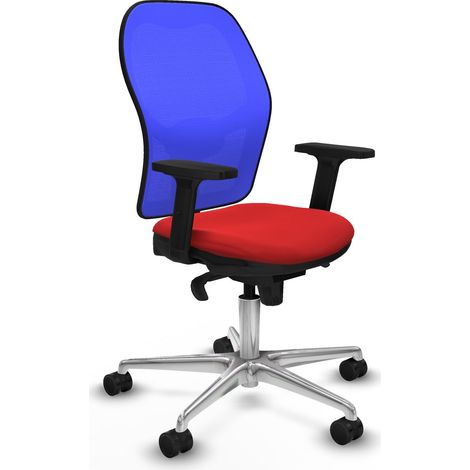 Jorquera sincro malla azul similpiel rojo brazos 2D base aluminio ruedas 65mm nailon (1/5)