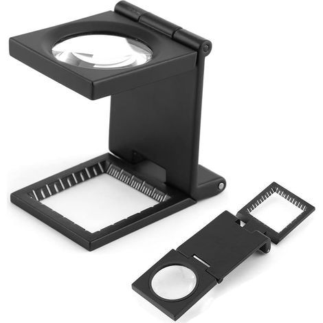 Loupe de table avec compteur de fils, compteur de fils pliable en métal, loupe, loupe sur pied, grossissement x10, pour le travail, le bureau à domicile, les réparations, les loisirs créatifs, les tra (1/5)