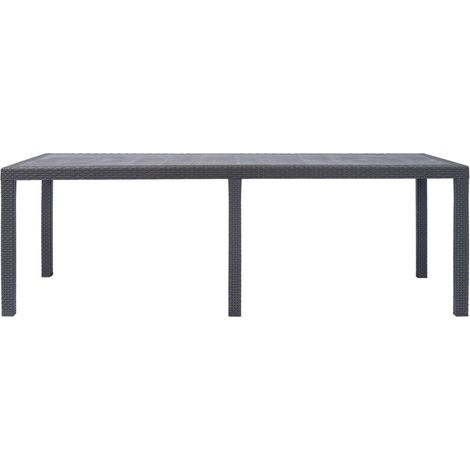 INLIFE Table de jardin Marron 220x90x72 cm Plastique Aspect de rotin (1/5)