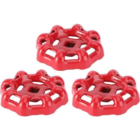 Vanne Volant Fer Vanne à Bille Vanne D'arrêt Robinet Tuyau D'eau Partie Supérieure Poignée 6x6mm (Rouge)-3PCS (1/5)