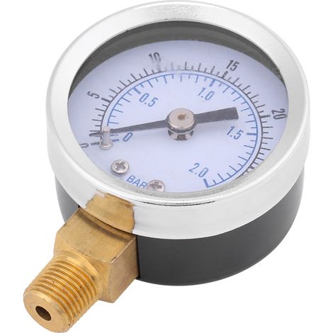 Manomètre hydraulique miniature à cadran pour compresseur d'eau et d'huile, 0-30 psi / 0-2 bar (1/5)