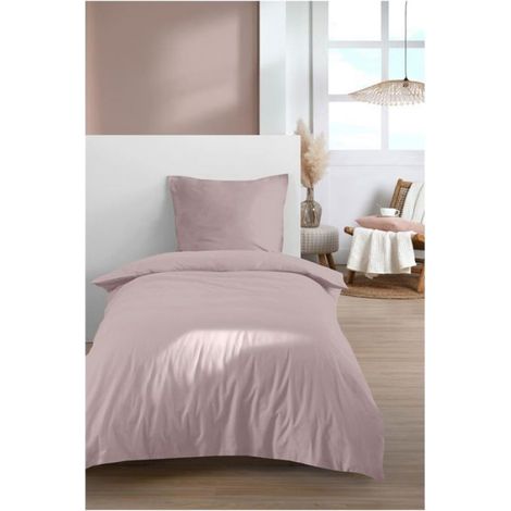 Parure de lit 140 x 200 cm Cocon rose (1/3)