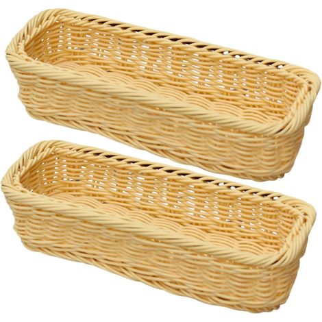 2-teiliges, gewebtes Besteckkorb-Set für Küche oder Esszimmer, Tischbox und handgefertigtes Design