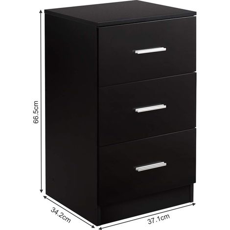 COSTWAY Juego de 2 Mesita de Noche/Mesa Auxiliar/Archivador con 3 Cajones Armario de Almacenamiento Gabinete Mueble para Oficina Hogar (1/5)