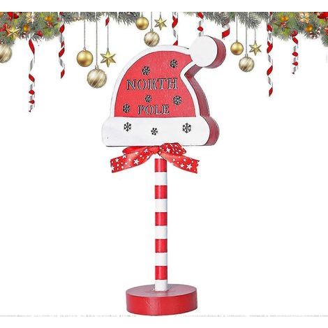 Décorations d'Halloween, décorations de Noël, panneau lumineux LED « Père Noël, arrêtez-vous ici », décorations hivernales en bois de style ferme