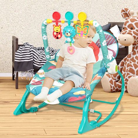Transat Bébé avec Vibrations Apaisantes et Sons, Emballage Ferme, Jusqu'à 11 kg, Bleu (1/5)