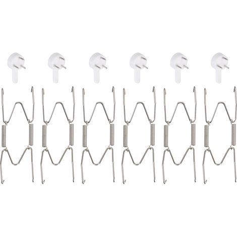 Support Assiette Mural Inox 6 Pieces avec Crochet Invisible et Protection Silicone, pour Assiettes 4/5 Pouces, Fixation (1/5)
