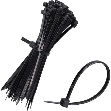 Lot de 100 serre-câbles noirs 100 mm x 2,5 mm résistants aux UV (1/5)