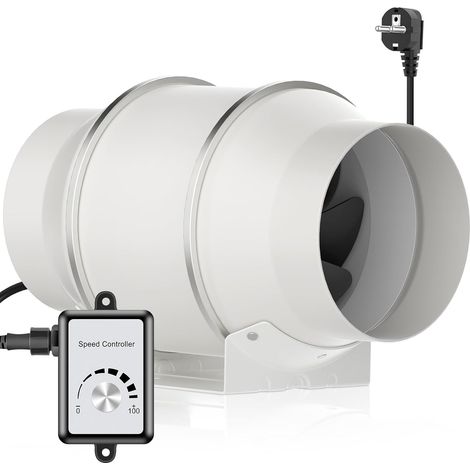 Ventilateur De Conduit 150mm - 1 Unité - ABS Et Moteur EC - Débit 647m³/h - Atelier Et Hydroponie - Noir (1/5)