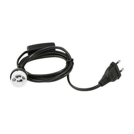 Portalámparas GU10 Eurolite con Interruptor Blanco y Negro