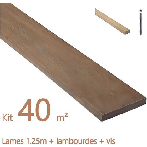 Kit terrasse de 40m² en bois exotique IPE Longueur des lames : 1250mm (1/5)