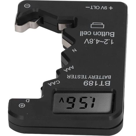 Battery Tester Checker, LCD Digital Display Battery Tester for AA AAA 6F22 9V 1.5V (Black) (1/5)