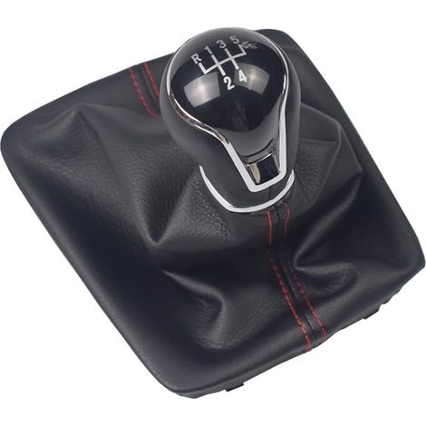 pour -Se-at -Leo-n -III 3 MK3 2012 2013 2014 2015 2016 2017 Poignée de levier de vitesse en cuir de style voiture (R5 Speed-Red) (1/5)