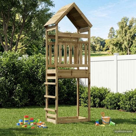 Torre de Juego al Aire Libre Natural Pino impregnado sólido