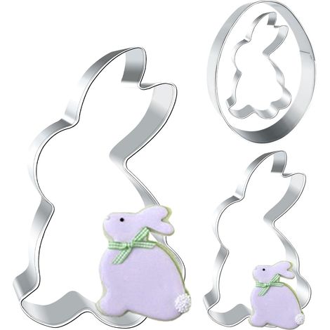 Formine Pasquali Biscotti Coniglietto Uovo Acciaio Inox 4 Pezzi (1/5)