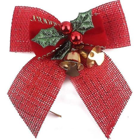 Cloche de Noël 8 cm nœud écossais décoration de Noël (1/5)