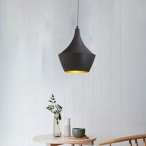 bamyum Courbe Suspension Luminaire Vintage, Lustre Salon de 26 cm en Métal, Lampe E27 pour Chambre, Salle à Manger (1/4)