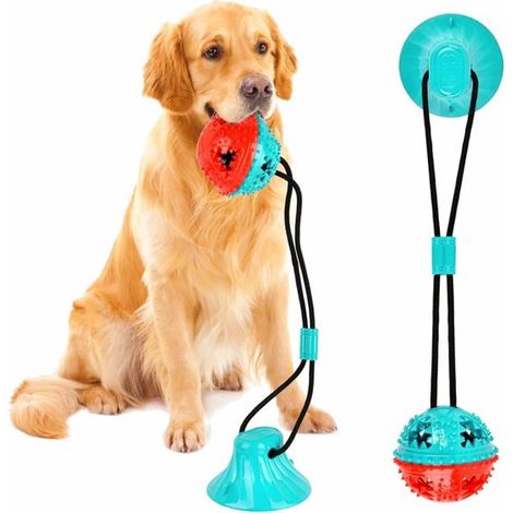 Spielseil mit Saugnapf für Hunde – Zerr- und Kauspielzeug – extra starke Baumwolle – interaktives Zerrspiel – für Welpentraining und Zahnungsphase (1/5)