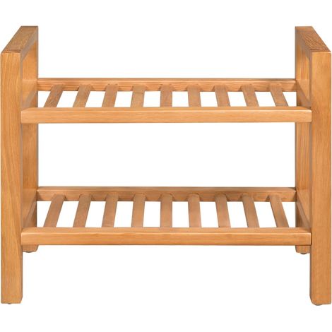 INLIFE Étagère à chaussures avec 2 étagères 50x27x40 cm Chêne massif (1/5)
