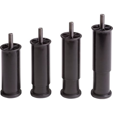 Set mit 4 verstellbaren Füßen für Möbel, Küche, Sofa, Schränke, 4 höhenverstellbare Füße von 100 bis 150 mm - Schwarze Füße (1/5)