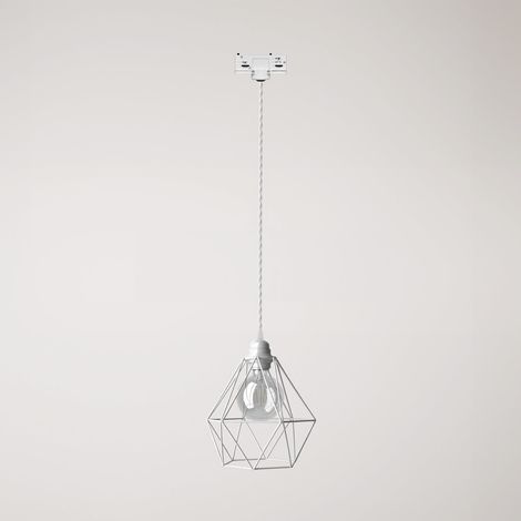 Creative Cables - Candeeiro suspenso com abajur em gaiola de diamante para calhas - lâmpada incluída