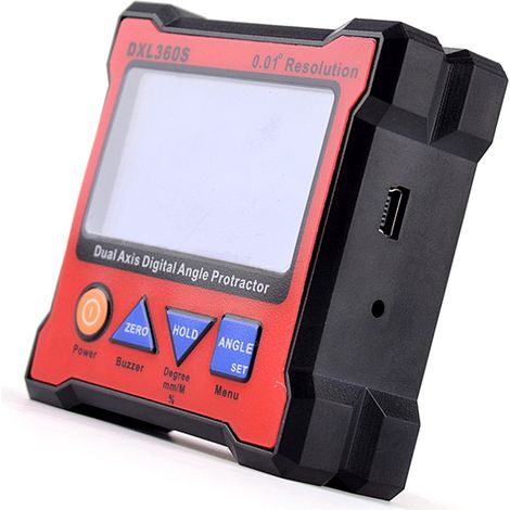 DXL360S Zweiachsiger digitaler Winkelmesser mit 5-seitiger Magnetbasis. Hochpräzises zweiachsiges Digitalanzeige-Füllstandsmessgerät 100–240 V, 50–60 Hz (1/5)