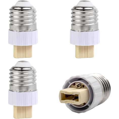 Lot de 4 adaptateurs E27 vers G9 - Plastique résistant - Conversion lampe LED halogène - Intérieur bureau salon - Blanc compact