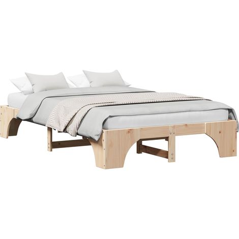 Maison Exclusive - Bettrahmen Natur 140 x 190 cm Massives Kiefern