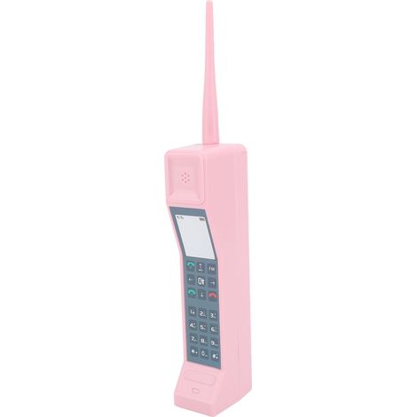 Modèle de téléphone portable rétro, ornement de téléphone portable style industriel vintage en forme de brique, rose, pour bureau ou étude.