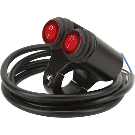 Interrupteur Double Étanche Moto en Alliage - Commutateur pour Phares et Projecteurs avec Voyant Lumineux (1/5)