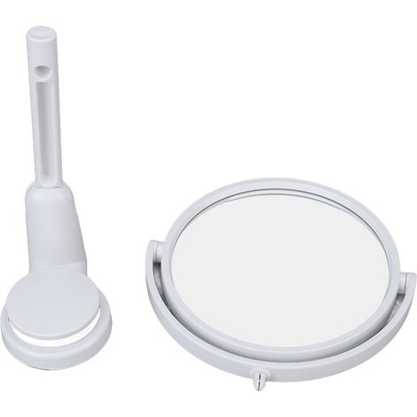 Miroir mural de maquillage pliable 360° rotatif, sans distorsion, avec ventouse, double face, pour salle de bain, grossissant, design rabattable, fixation murale (1/5)